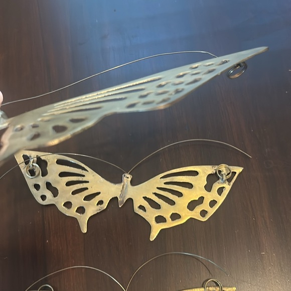 Vintage Solid Brass Butterfly Decoration Wall Hanging Set of 3 MCM - Picture 8 of 12